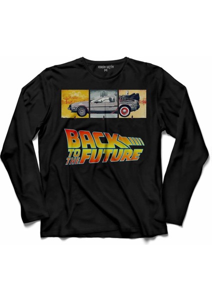Back To The Future Geleceğe Dönüş Logo 3 Uzun Kollu Tişört Baskılı Çocuk T-Shirt