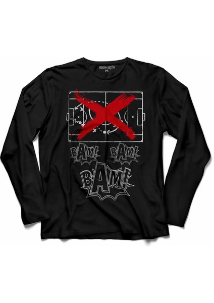 Bam Bam Bam Taktik Maktik Yok Futbol Maç Uzun Kollu Tişört Baskılı Çocuk T-Shirt