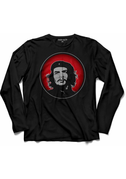 Ernosto Che Guevara Küba Devrimci Silüet 2 Uzun Kollu Tişört Baskılı Çocuk T-Shirt