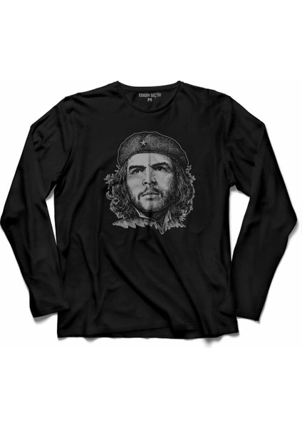 Ernosto Che Guevara Küba Devrimci Uzun Kollu Tişört Baskılı Çocuk T-Shirt