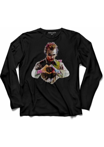Batman Kara Şovalye Joker My Heart Betmen Uzun Kollu Tişört Baskılı Çocuk T-Shirt