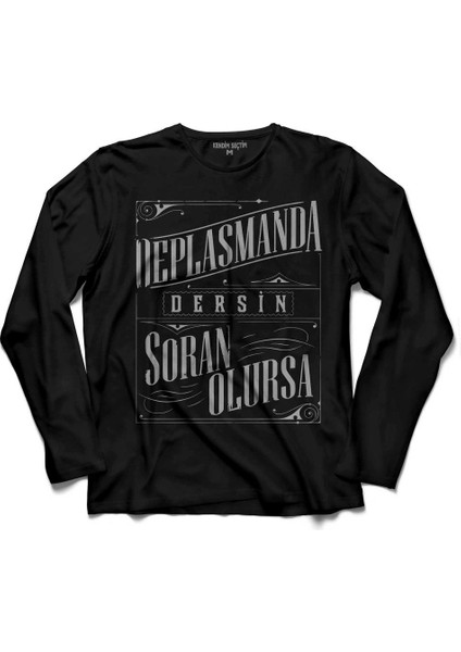 Beşiktaş Deplasmanda Dersin Soran Olursa Uzun Kollu Tişört Baskılı Çocuk T-Shirt