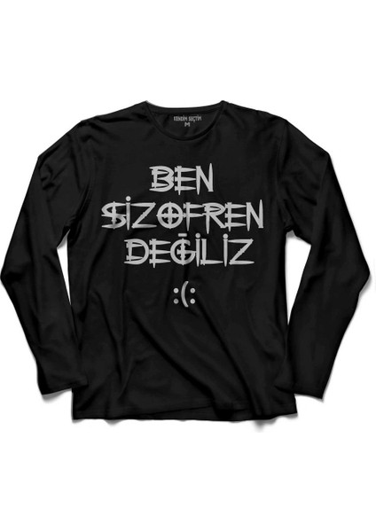 Ben Şizofren Değiliz Ilüzyon Illusion Esprili Uzun Kollu Tişört Baskılı Çocuk T-Shirt