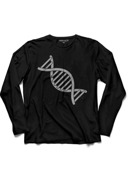Dna Genetik Kod Hayat Ağacı Evrim Biyoloji Uzun Kollu Tişört Baskılı Çocuk T-Shirt