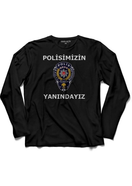 Polisimizin Askerimizin Ordumuzun Yanındayız Uzun Kollu Tişört Baskılı Çocuk T-Shirt