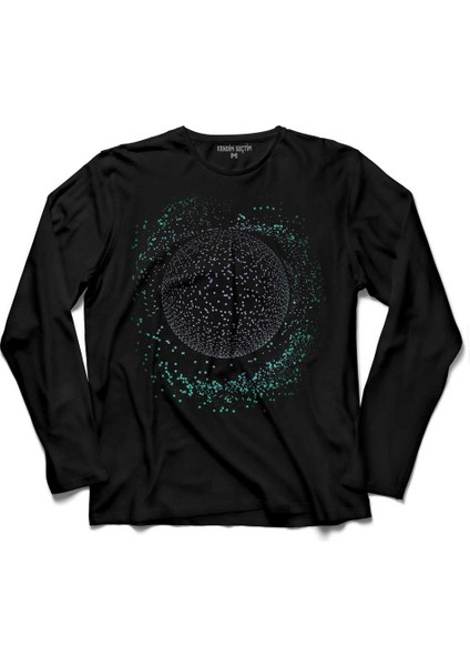 Dünya Uzay Yolculuğu Cosmos Galaksi Gezegen Uzun Kollu Tişört Baskılı Çocuk T-Shirt