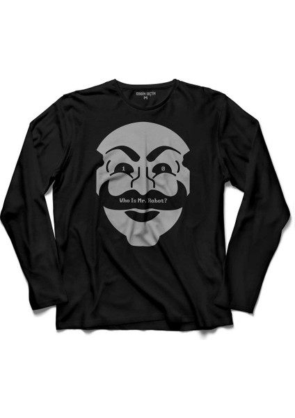 Mr. Mr Robot Who Is Ben Robot Uzun Kollu Tişört Baskılı Çocuk T-Shirt
