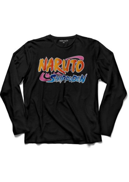 Naruto Shippuuden Logo Uzun Kollu Tişört Baskılı Çocuk T-Shirt