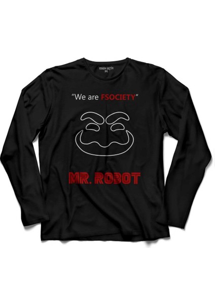 Mr. Mr Robot Who Is Fsocıety Ben Robot 2 Uzun Kollu Tişört Baskılı Çocuk T-Shirt