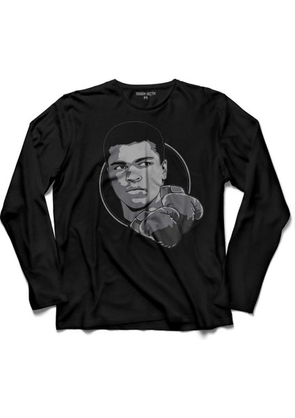 Muhammed Muhammad Ali Smıle Boks Boksör Uzun Kollu Tişört Baskılı Çocuk T-Shirt