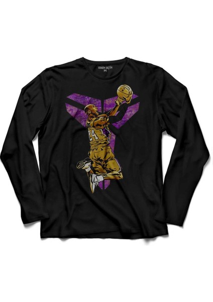 Kobe Bryant Black Mamba Basketball 1 Uzun Kollu Tişört Baskılı Çocuk T-Shirt