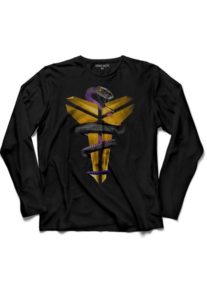 Kobe Bryant Black Mamba Basketball 3 Uzun Kollu Tişört Baskılı Çocuk T-Shirt