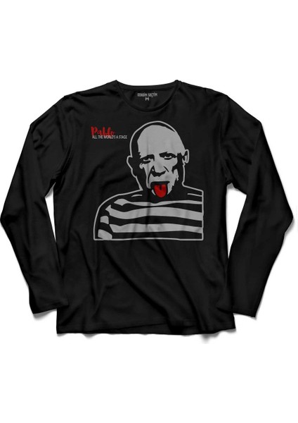 Pablo Pıcasso All The Worlds A Stage Uzun Kollu Tişört Baskılı Çocuk T-Shirt
