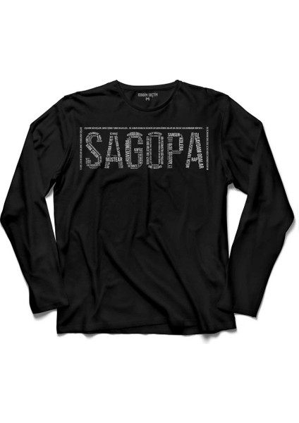 Sagopa Kajmer Tıpografı Logo Kafkef Kaf Kef Uzun Kollu Tişört Baskılı Çocuk T-Shirt