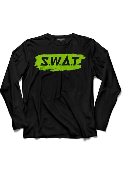 Swat S.w.a.t. Polis Özel Kuvvetler Bordo Bereli 2 Kollu Tişört