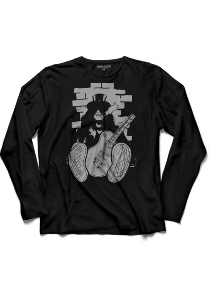 Slash Guıtar Coldplay Slash's Gitar Uzun Kollu Tişört Baskılı Çocuk T-Shirt