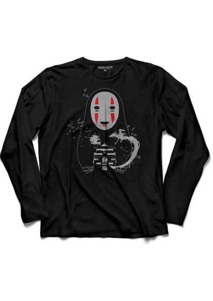 Spırıted Away No Face Mıyazakı Uzun Kollu Tişört Baskılı Çocuk T-Shirt