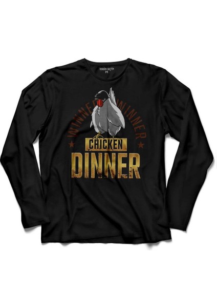 Pubg Playerunknown's Wınner Chıcken Dınner 2 Uzun Kollu Tişört Baskılı Çocuk T-Shirt