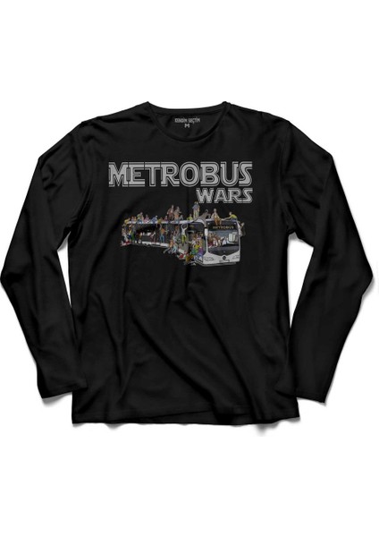 Metrobus Wars Savaşları Otobüs Trafik Istanbul Uzun Kollu Tişört Baskılı Çocuk T-Shirt