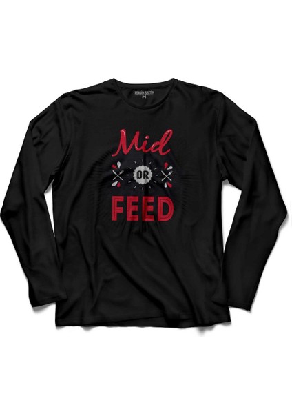 Mıd Or Feed Dota 2 Dota2 Logo 3 Uzun Kollu Tişört Baskılı Çocuk T-Shirt