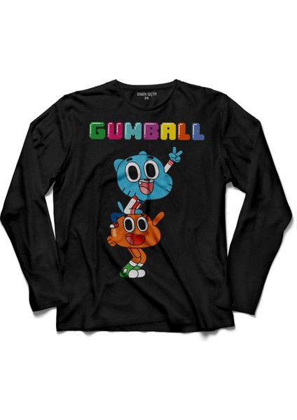 The Amazing World Of Gumball Uzun Kollu Tişört Baskılı Çocuk T-Shirt