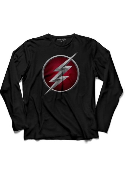 The Flash Logo Uzun Kollu Tişört Baskılı Çocuk T-Shirt
