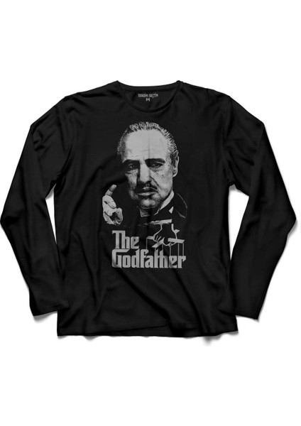 The Godfather Baba Marlon Brando Logo Uzun Kollu Tişört Baskılı Çocuk T-Shirt