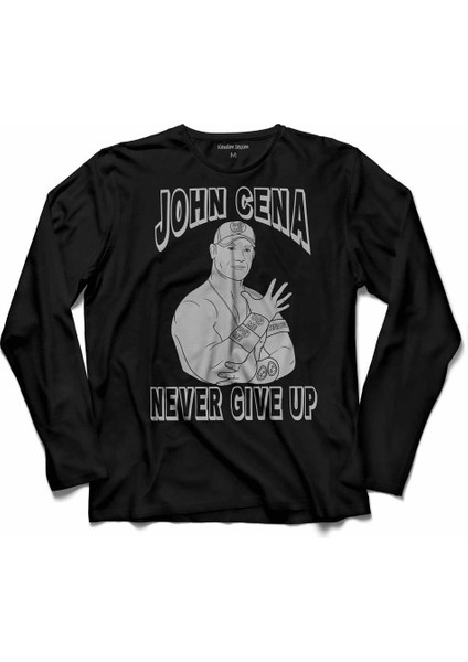 Kendim Seçtim John Cena Never Gıve Up Wwe Amerikan Güreşi  Uzun Kollu Tişört Baskılı Çocuk T-Shirt