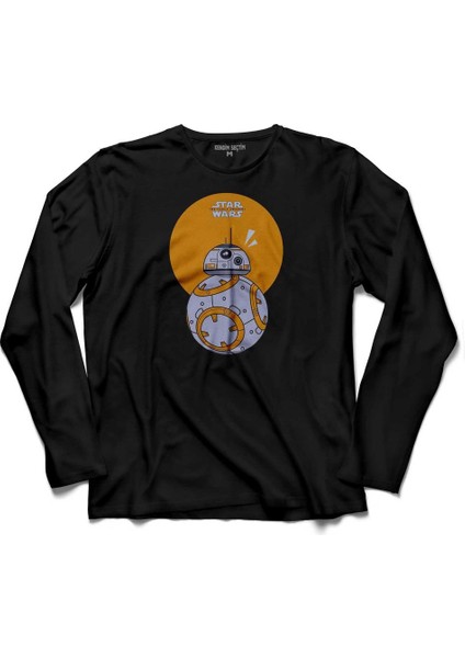 Star Wars Bb-8 Bb8 Fathead Uzun Kollu Tişört Baskılı Çocuk T-Shirt