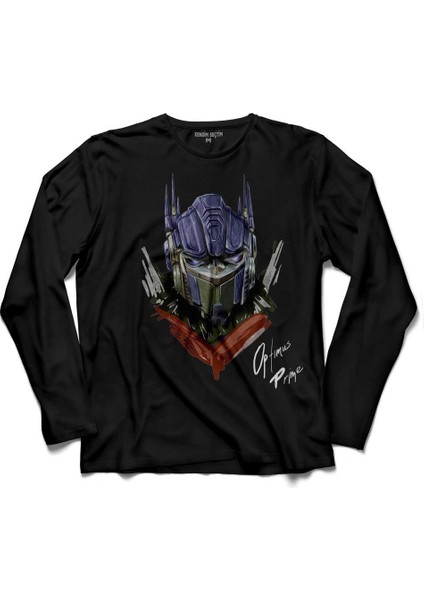 Transformers Optımus Logo Decepticon 3 Uzun Kollu Tişört Baskılı Çocuk T-Shirt