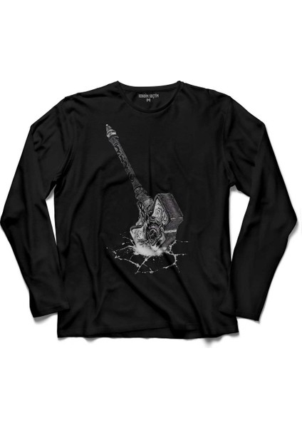 Thor Hammer Mjöllnır Tokmak 3D Uzun Kollu Tişört Baskılı Çocuk T-Shirt