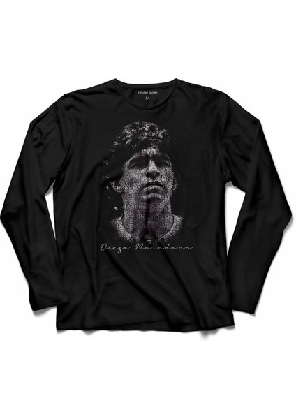 Dıego Armando Maradona Uzun Kollu Tişört Baskılı Çocuk T-Shirt
