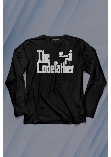 The Codefather Godfather Bilgisayar Code Korsan Hacker Yazılımcı Uzun Kollu Tişört Baskılı Çocuk T-Shirt
