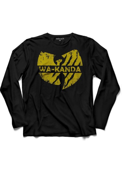 Wakanda Forever Black Panther Tıger Sinema Uzun Kollu Tişört Baskılı Çocuk T-Shirt
