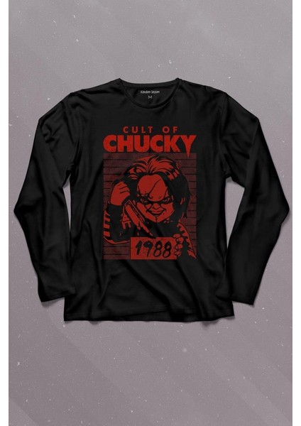 Cult Of Chucky 1988 Korku Film Çaki Uzun Kollu Tişört Baskılı Çocuk T-Shirt