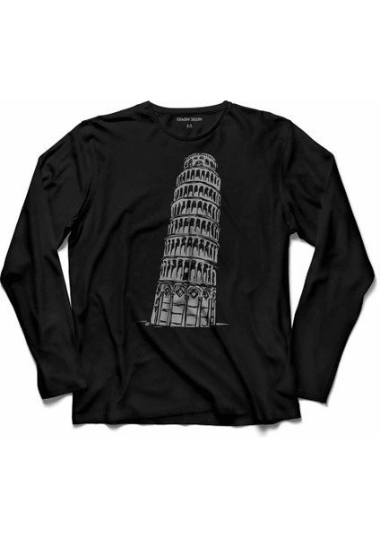 Pısa Tower Piza Kulesi Italya Uzun Kollu Tişört Baskılı Çocuk T-Shirt