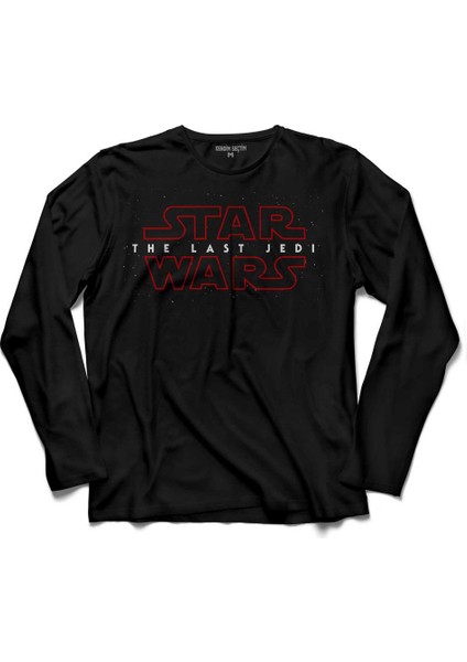 Star Wars The Last Jedı Word Yıldız Savaşları Uzun Kollu Tişört Baskılı Çocuk T-Shirt