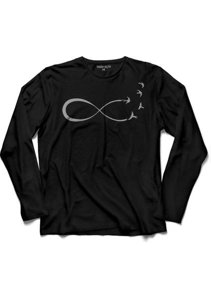Sonsuzluk Işareti Logo Özgür Kuş Love Me Aşk Uzun Kollu Tişört Baskılı Çocuk T-Shirt