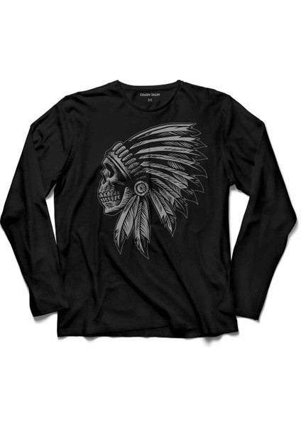 Calavera Indıa Hindistan Kuru Kafa Skull Uzun Kollu Tişört Baskılı Çocuk T-Shirt