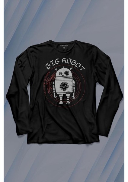 Big Robot 2 Comics Çizgi Film Minimal Dizi Uzun Kollu Tişört Baskılı Çocuk T-Shirt