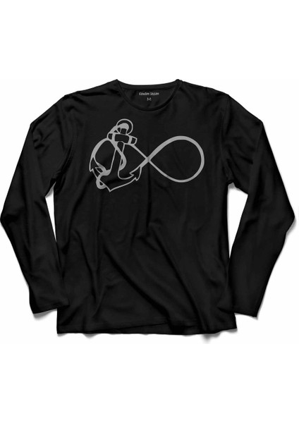 Sonsuzluk Işareti Yelken Logo Çapa Anchor Uzun Kollu Tişört Baskılı Çocuk T-Shirt
