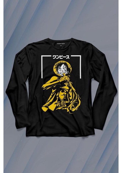 One Piece Anime Dizi Japonca Japanese Wear Uzun Kollu Tişört Baskılı Çocuk T-Shirt