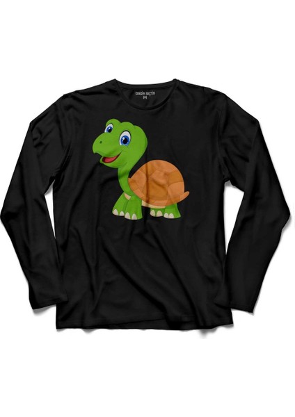 Caretta Caretta Kaplumbağa Dalyan Turtles 4 Uzun Kollu Tişört Baskılı Çocuk T-Shirt