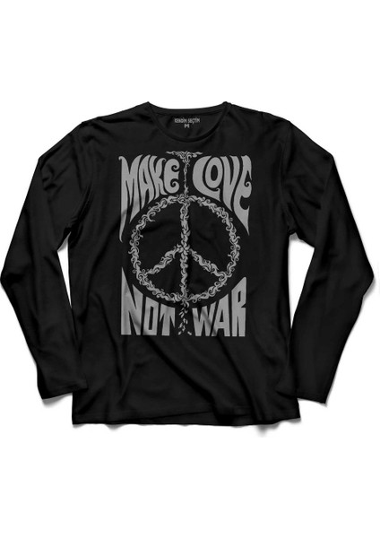 Make Love Not War Savaşa Hayır Barış Uzun Kollu Tişört Baskılı Çocuk T-Shirt