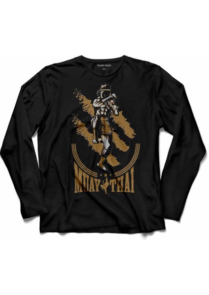 Muay Thaı Muaythaı Kick Boks Boxing Uzak Doğu Uzun Kollu Tişört Baskılı Çocuk T-Shirt
