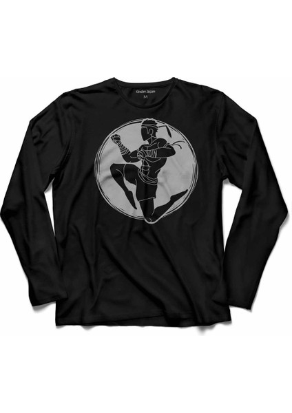 Muay Thaı Muaythaı Kick Boks Boxing Uzak Doğu Uzun Kollu Tişört Baskılı Çocuk T-Shirt