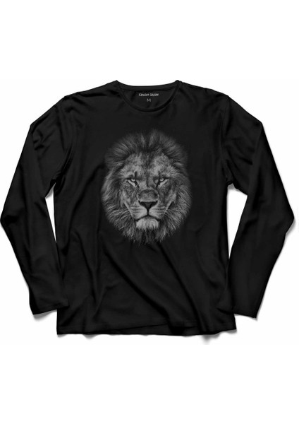 Galatasaray Aslan Kafa Lıon Head Silüet Arslan Lıon Uzun Kollu Tişört Baskılı Çocuk T-Shirt
