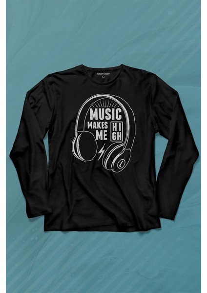 Lost Boyz Musicmakes Me High Kulaklık Uzun Kollu Tişört Baskılı Çocuk T-Shirt