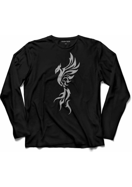Anka Kuşu Silüet Zümrüdü Anka Zümrüd-Ü Uzun Kollu Tişört Baskılı Çocuk T-Shirt