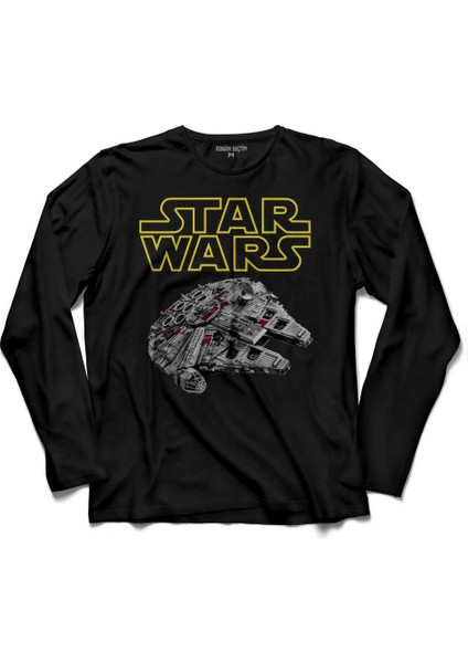 Star Wars Mıllennıum Falcon Yıldız Savaşları Uzun Kollu Tişört Baskılı Çocuk T-Shirt